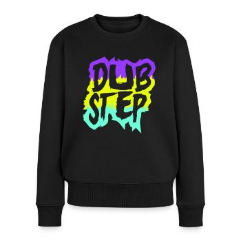 Dub Step Techno Musique Party Club Texte Lettrage - Pull Premium bio Femme - noir - Devant - Julia (174cm)