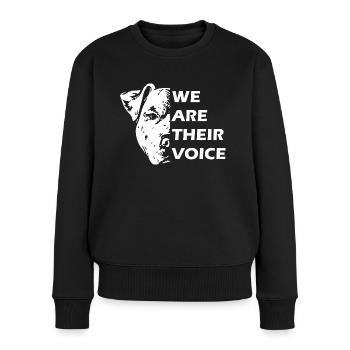 We are their voice - Frauen Premium Bio Pullover - Schwarz - Vorne - Julia (174cm)