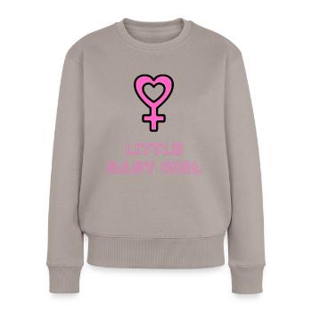 Baby Ankündigung - Mädchen - Schwangerschaft - Frauen Premium Bio Pullover - Taupe - Vorne - Julia (174cm)