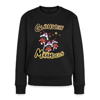 Glühwein Määhdels Weihnachtsmarkt - Frauen Premium Bio Pullover - Schwarz - Vorne - Julia (174cm)