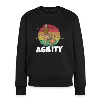 Agility Hundesport - Frauen Premium Bio Pullover - Schwarz - Vorne - Julia (174cm)