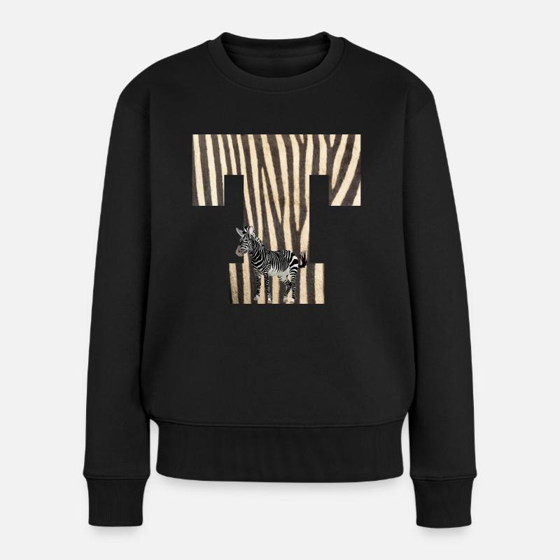 zebra t - Frauen Premium Bio Pullover - Schwarz