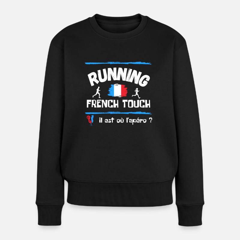 Running French Touch / Jogging / Cadeau / Runner - Pull Premium bio Femme - noir