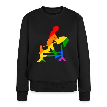buntes Steckenpferd Hobbyhorsing - Frauen Premium Bio Pullover - Schwarz - Vorne - Julia (174cm)
