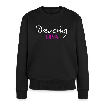 Dancing Diva Queen on the Dancefloor - Frauen Premium Bio Pullover - Schwarz - Vorne - Julia (174cm)