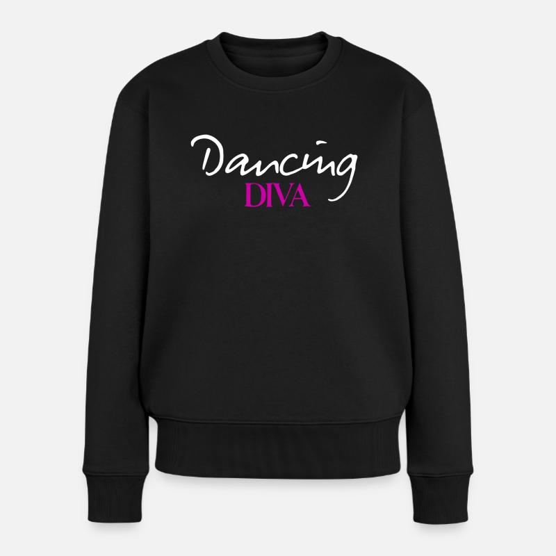 Dancing Diva Queen on the Dancefloor - Frauen Premium Bio Pullover - Schwarz