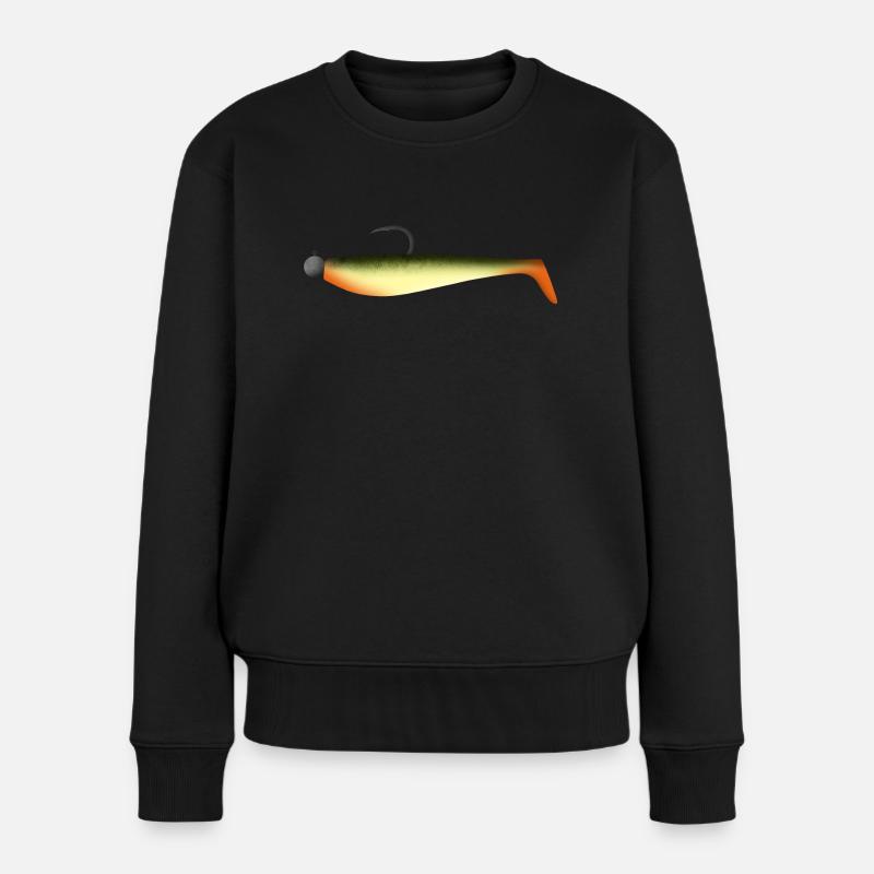 Poisson en caoutchouc de pêche aux appâts souples - Pull Premium bio Femme - noir