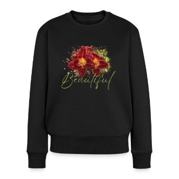 Beautiful Euphrosyne Flowers - Women's Premium Organic Jumper - black - Front - Julia (174cm)