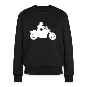 Motorcyclist Chopper Custombike Cruiser Woman - Women's Premium Organic Jumper - black - Front - Julia (174cm)