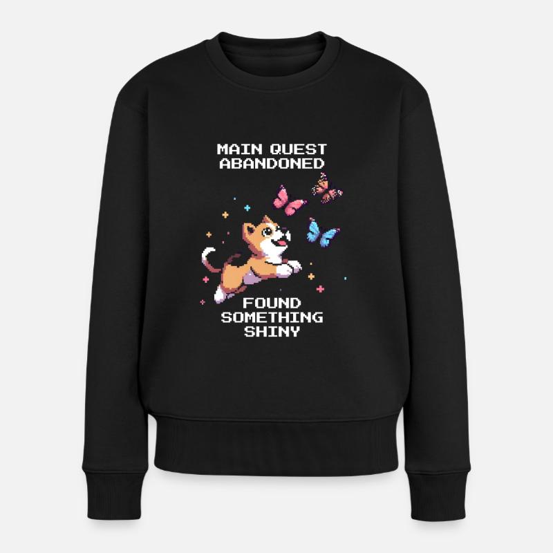 Ablenkung +100 | ADHS Fokusverlust Klassiker - Frauen Premium Bio Pullover - Schwarz