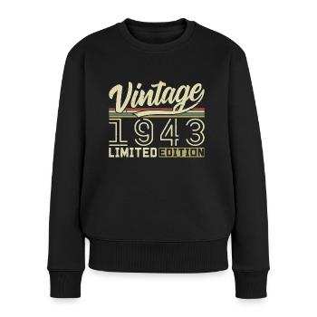 Legende seit 1943 Geboren 1943 Geburtstag 81 Jahre - Frauen Premium Bio Pullover - Schwarz - Vorne - Julia (174cm)