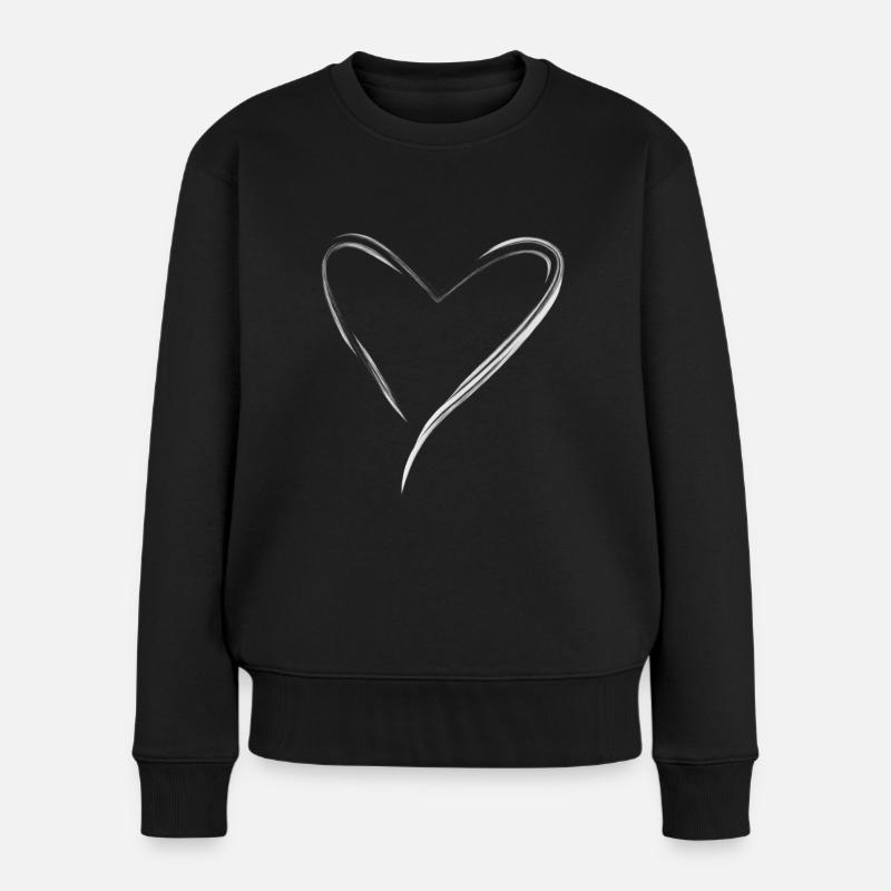 Heart - Frauen Premium Bio Pullover - Schwarz