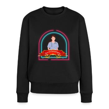 I am a nurse, Ben bir hemşireyim - Frauen Premium Bio Pullover - Schwarz - Vorne - Julia (174cm)