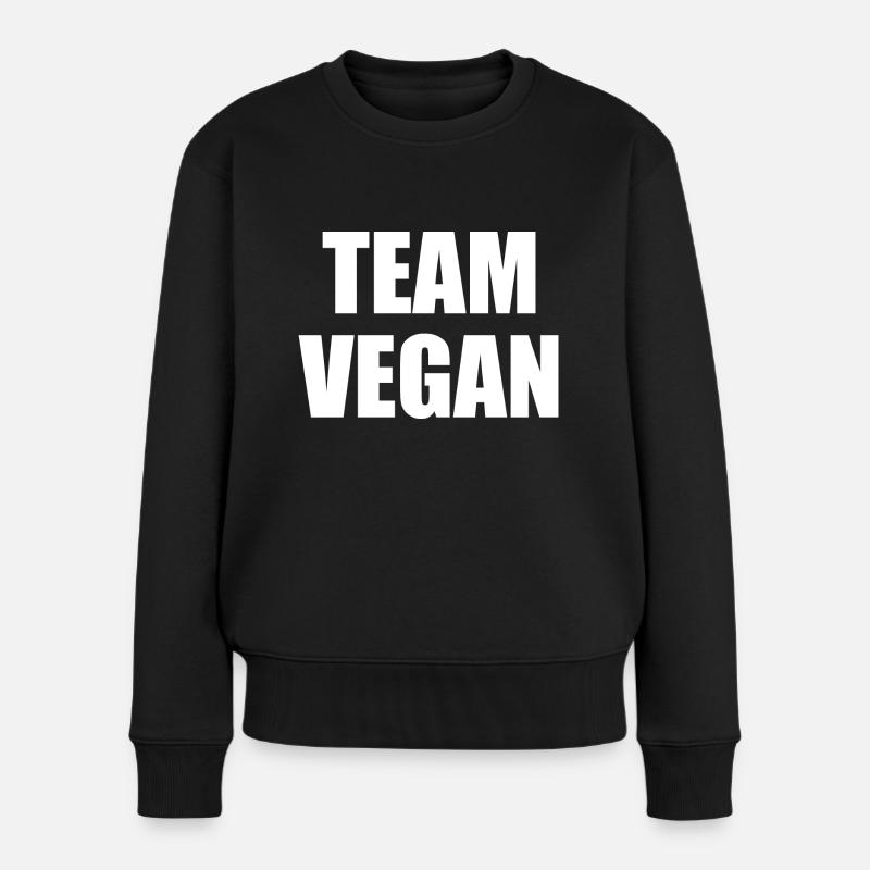 Team Vegan - Frauen Premium Bio Pullover - Schwarz