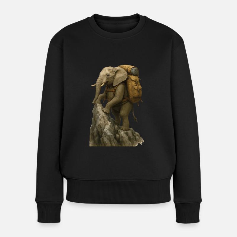 Randonnée à dos d’éléphant - Pull Premium bio Femme - noir