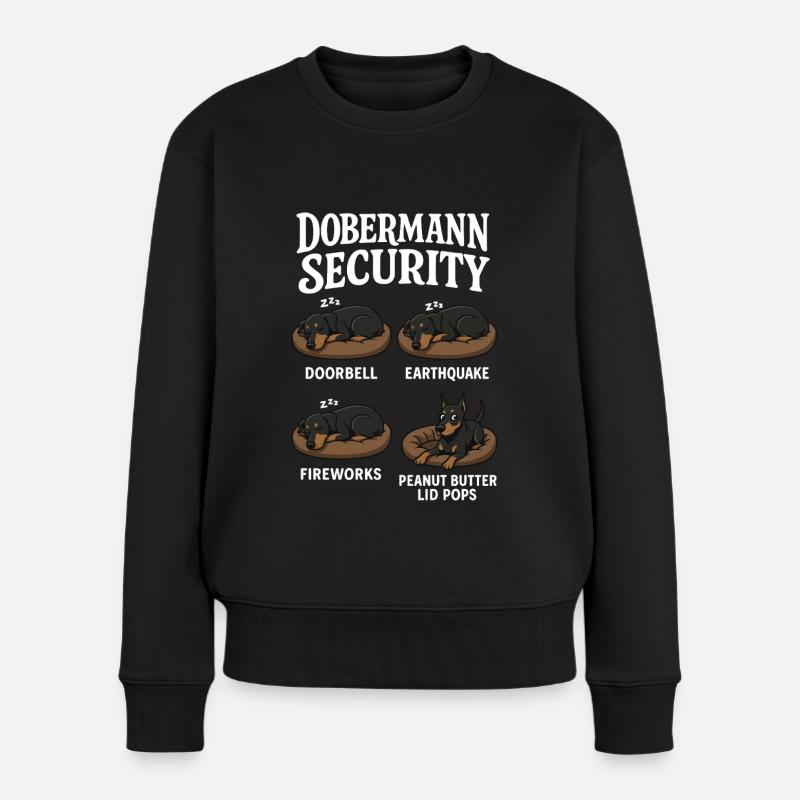 Dobermann - Frauen Premium Bio Pullover - Schwarz
