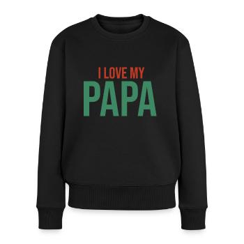 J’aime mon papa - Pull Premium bio Femme - noir - Devant - Julia (174cm)
