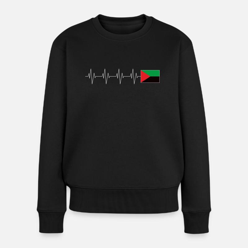 Drapeau Martinique Coeur - Pull Premium bio Femme - noir