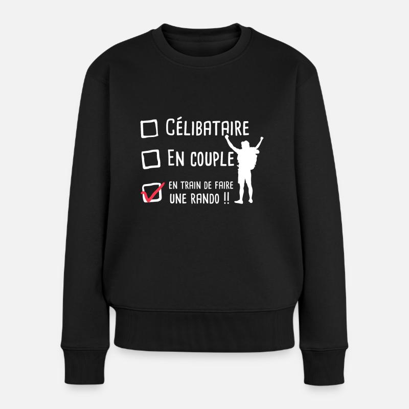 Rando randonnée passion marche humour célibataire - Pull Premium bio Femme - noir