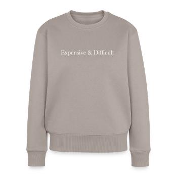 Cher et difficile - Pull Premium bio Femme - taupe - Devant - Julia (174cm)