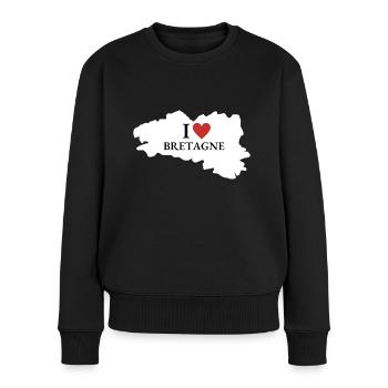 Ich mag bretagne breizh bretonische bretonische Bretonen - Frauen Premium Bio Pullover - Schwarz - Vorne - Julia (174cm)