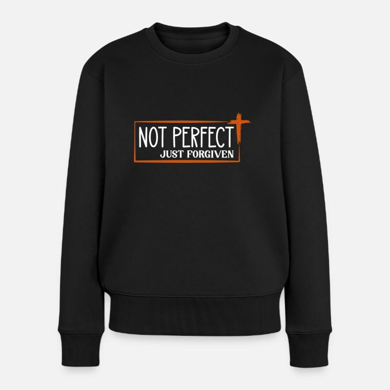 Botschaften aus der Bibel Just forgiven - Frauen Premium Bio Pullover - Schwarz