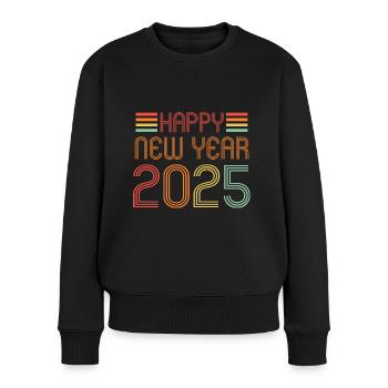 Happy New Year 2025 - Frauen Premium Bio Pullover - Schwarz - Vorne - Julia (174cm)