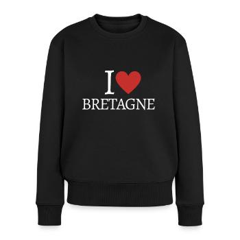 Ich mag bretagne breizh bretonische bretonische Bretonen - Frauen Premium Bio Pullover - Schwarz - Vorne - Julia (174cm)