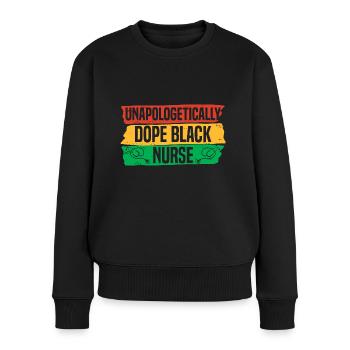 Infirmière de l’histoire des Noirs en Afrique - Pull Premium bio Femme - noir - Devant - Julia (174cm)