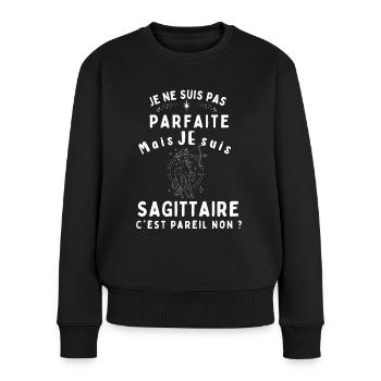 Signe astrologique sagittaire - Pull Premium bio Femme - noir - Devant - Julia (174cm)