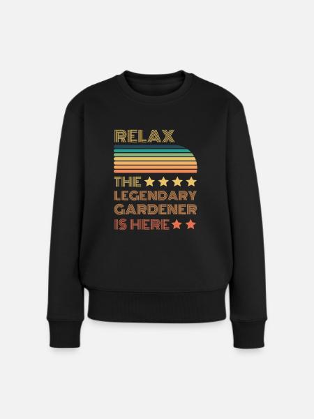 Relax the Legendary Gardener is retro here - Women's Premium Organic Jumper - black