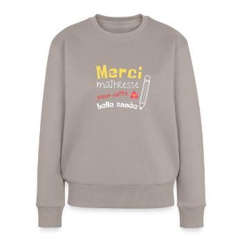 Merci maîtresse - Pull Premium bio Femme - taupe - Devant - Julia (174cm)