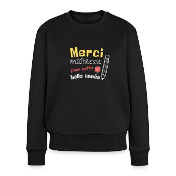 Merci maîtresse - Pull Premium bio Femme - noir - Devant - Julia (174cm)