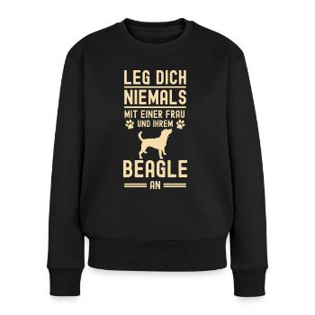 Propriétaire de Beagle Dicton drôle - Pull Premium bio Femme - noir - Devant - Julia (174cm)