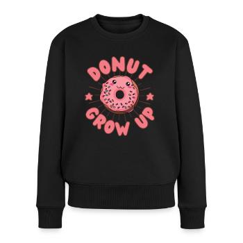 Donut grow up Donut kawaii - Women's Premium Organic Jumper - black - Front - Julia (174cm)