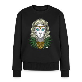 Freya - Pull Premium bio Femme - noir - Devant - Julia (174cm)
