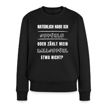 Ballgefühle - Frauen Premium Bio Pullover - Schwarz - Vorne - Julia (174cm)