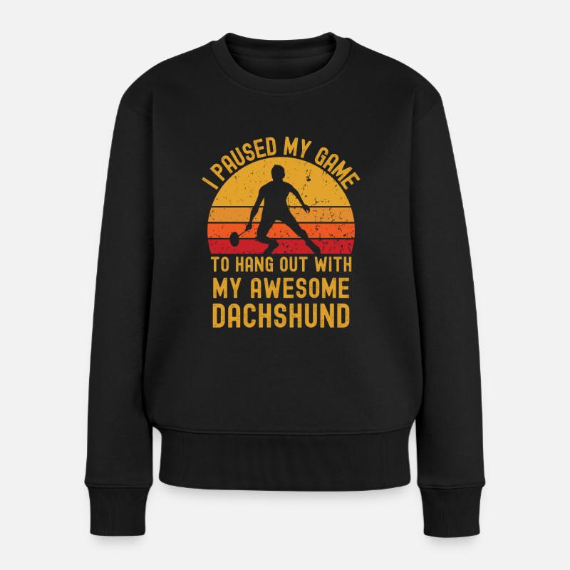 Badminton og gravhund - Premium økologisk sweatshirt til kvinder - sort