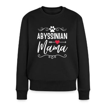 Maman chat d’Abyssinie - Pull Premium bio Femme - noir - Devant - Julia (174cm)