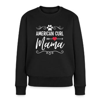 American-Curl Mama - Frauen Premium Bio Pullover - Schwarz - Vorne - Julia (174cm)
