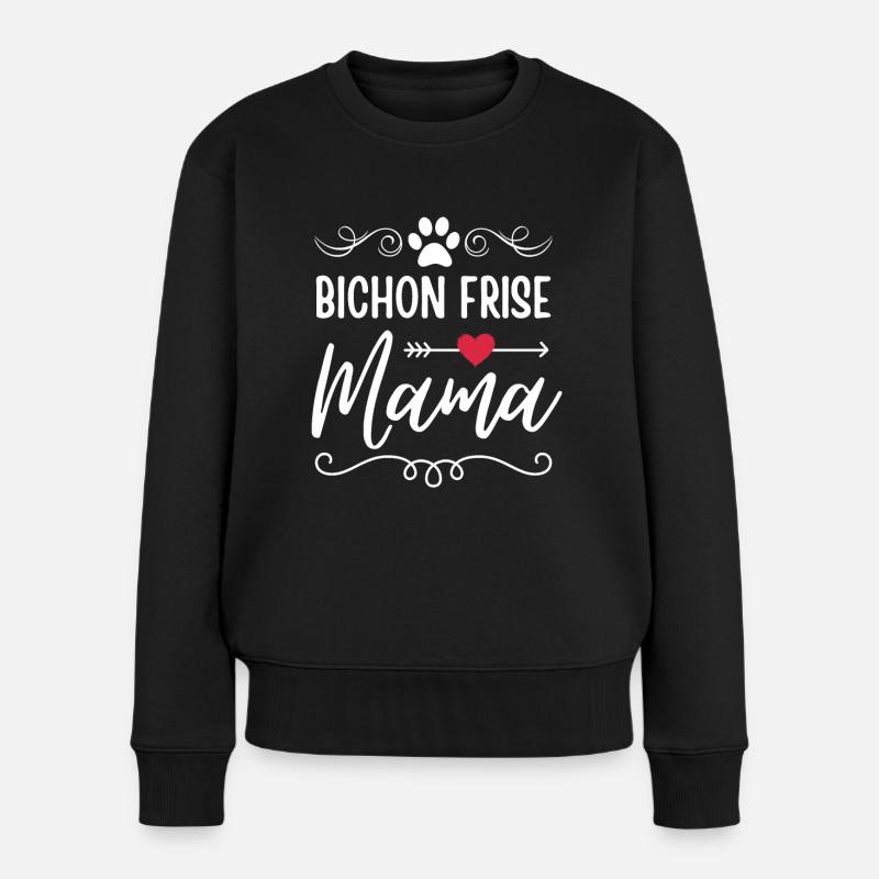 Maman Bichon-Frise - Pull Premium bio Femme - noir