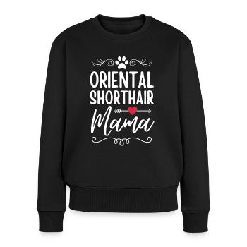 Orientalisch Kurzhaar Mama - Frauen Premium Bio Pullover - Schwarz - Vorne - Julia (174cm)