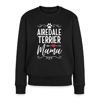 Airedale Terrier Mama - Frauen Premium Bio Pullover - Schwarz - Vorne - Julia (174cm)