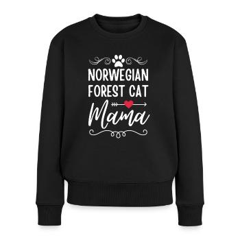 Norwegische Waldkatze Mama - Frauen Premium Bio Pullover - Schwarz - Vorne - Julia (174cm)