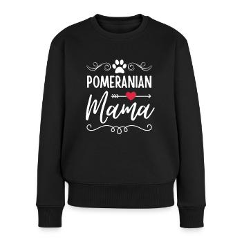 Pomeranian Mama - Frauen Premium Bio Pullover - Schwarz - Vorne - Julia (174cm)