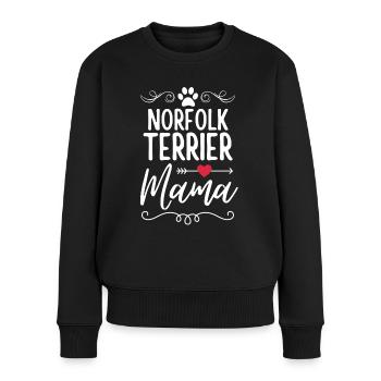 Norfolk Terrier Mama - Frauen Premium Bio Pullover - Schwarz - Vorne - Julia (174cm)