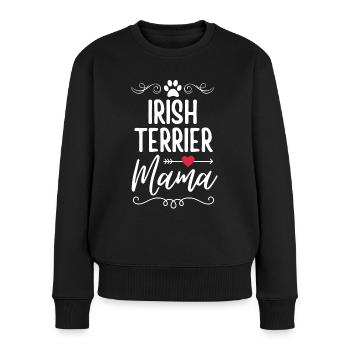 Irish-Terrier Mama - Frauen Premium Bio Pullover - Schwarz - Vorne - Julia (174cm)