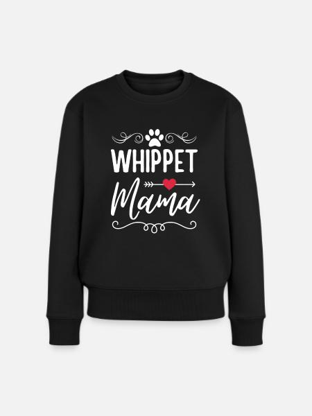 Whippet Mama - Frauen Premium Bio Pullover - Schwarz