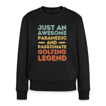 Sanitäter Golfen retro - Frauen Premium Bio Pullover - Schwarz - Vorne - Julia (174cm)