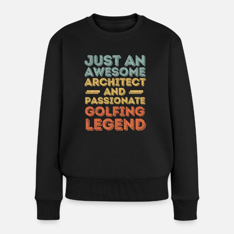 Architecte Golfen retro - Pull Premium bio Femme - noir